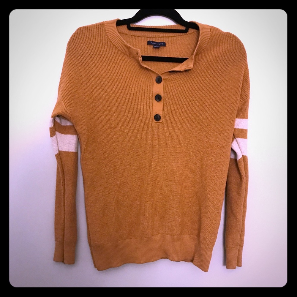 American Eagle AE Varsity Henley Pullover Sweater